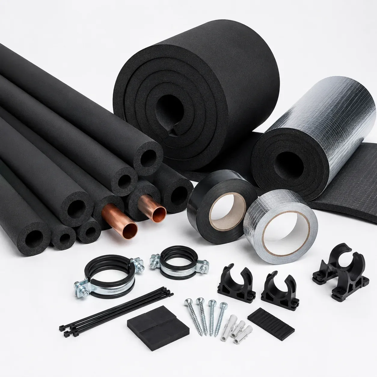 HVAC insulation and installation accessories