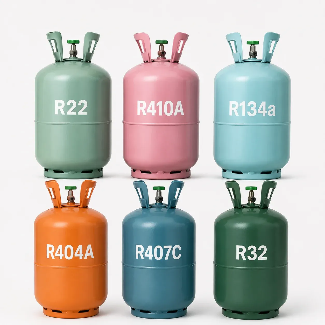 Refrigerant gas cylinders for cooling and HVAC supply